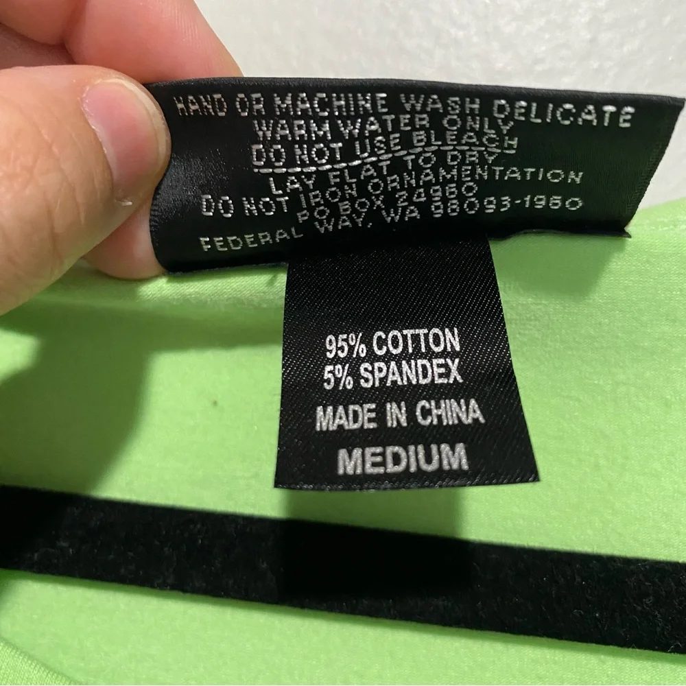 VTG Christine Alexander Bedazzled "12" Women's Green Top‎ Size M - Picture 6 of 13